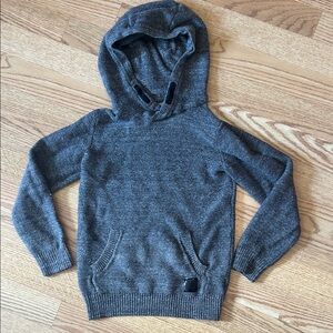 Cozy Dark Gray Hooded Knit Sweater Sz 8 So Stylish